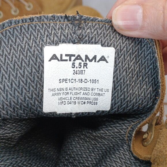 Altama US Army Gore-Tex Combat Boots size 5.5 R Steel Toes Tan Vibram Sole main image 5